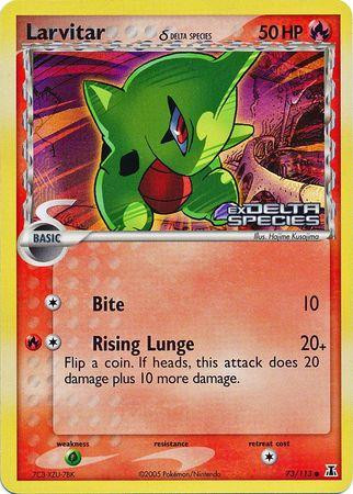 Larvitar #73 — EX Delta Species (Reverse Holo)