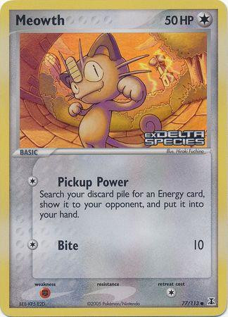 Meowth #77 — EX Delta Species (Reverse Holo)