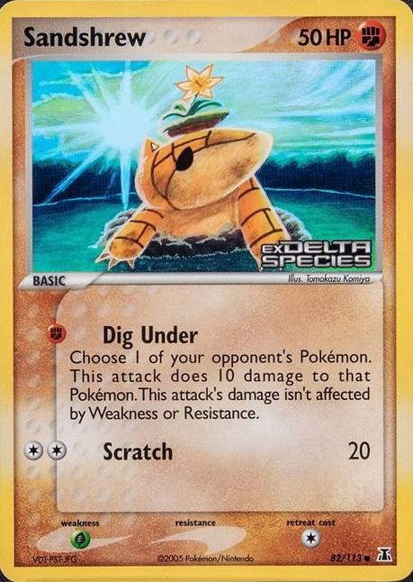 Sandshrew #82 — EX Delta Species (Reverse Holo)