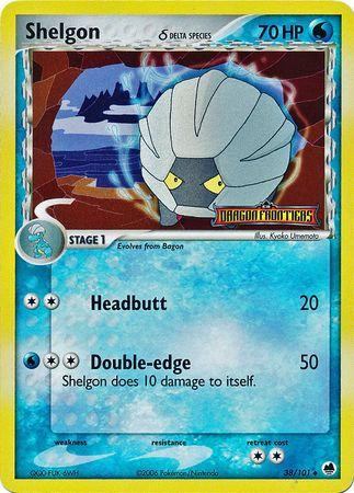 Shelgon #38 — EX Dragon Frontiers (Reverse Holo)