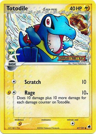 Totodile #67 — EX Dragon Frontiers (Reverse Holo)