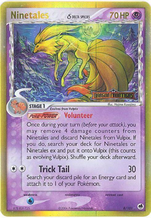 Ninetales #8 — EX Dragon Frontiers (Reverse Holo)