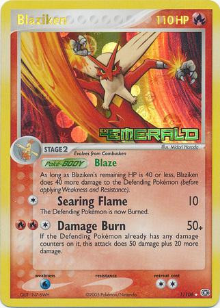 Blaziken #1 — EX Emerald (Reverse Holo)
