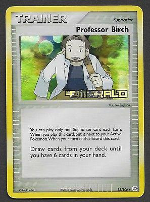 Professor Birch #82 — EX Emerald (Reverse Holo)