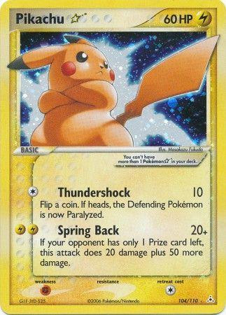 Pikachu Gold Star #104 — EX Holon Phantoms (Reverse Holo)