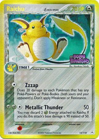 Raichu #15 — EX Holon Phantoms (Reverse Holo)