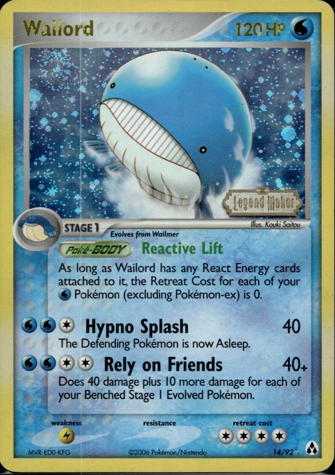 Wailord #14 — EX Legend Maker (Reverse Holo)