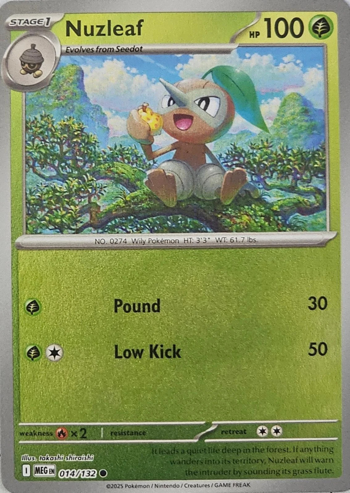 Nuzleaf #014 — Megaevolução (Reverse Holo)