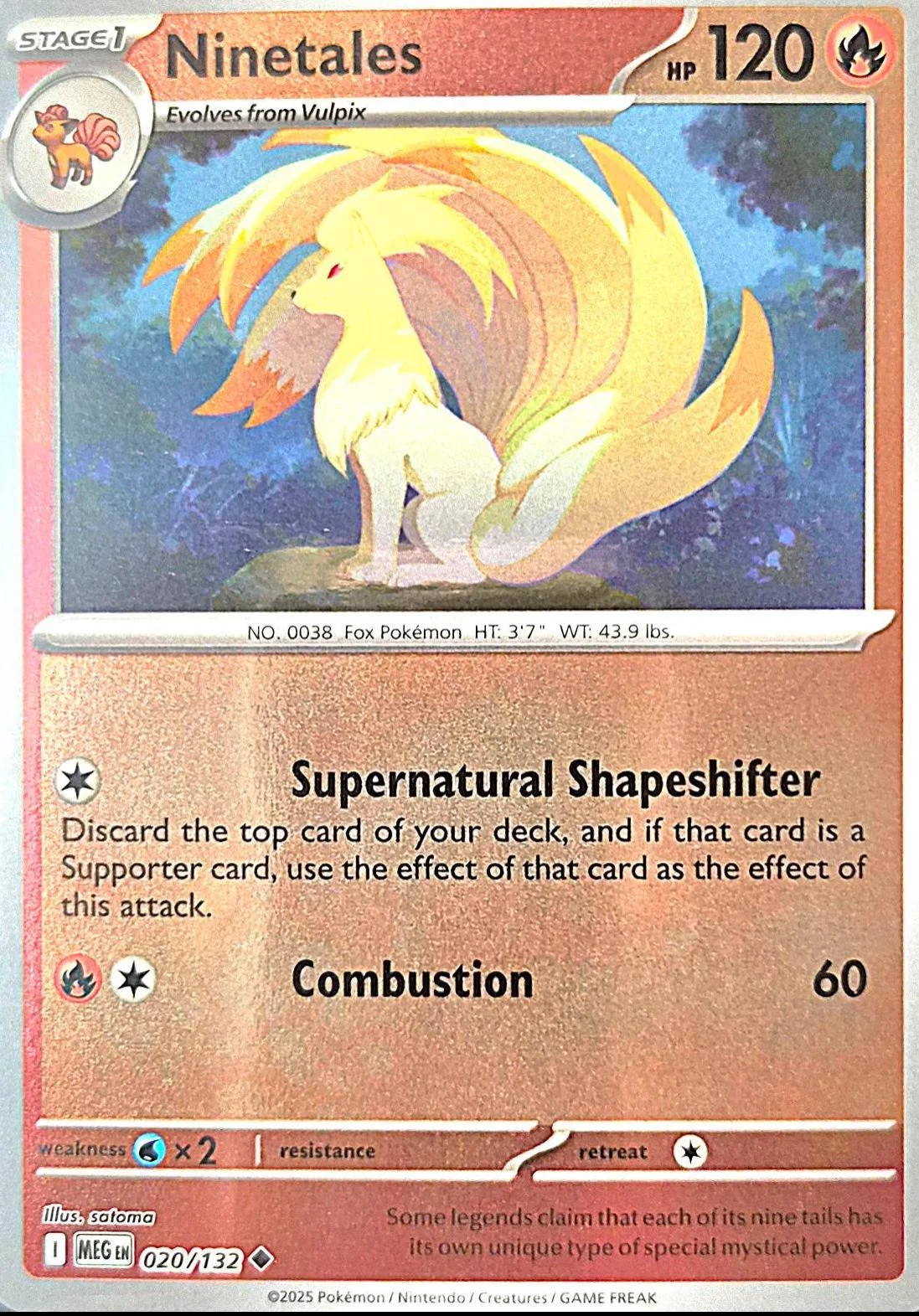 Ninetales #020 — Megaevolução (Reverse Holo)