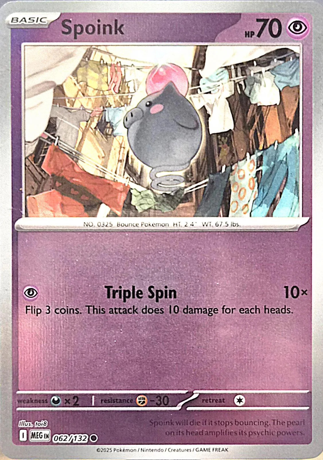 Spoink #062 — Mega-Entwicklung (Reverse Holo)