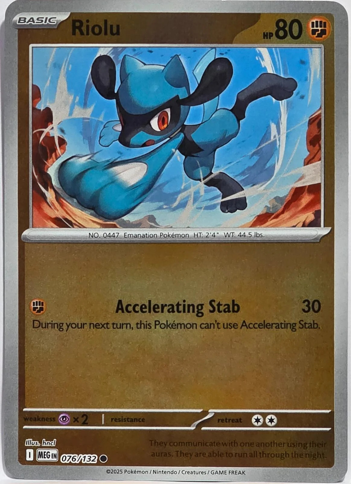 Riolu #076 — Megaevolução (Reverse Holo)