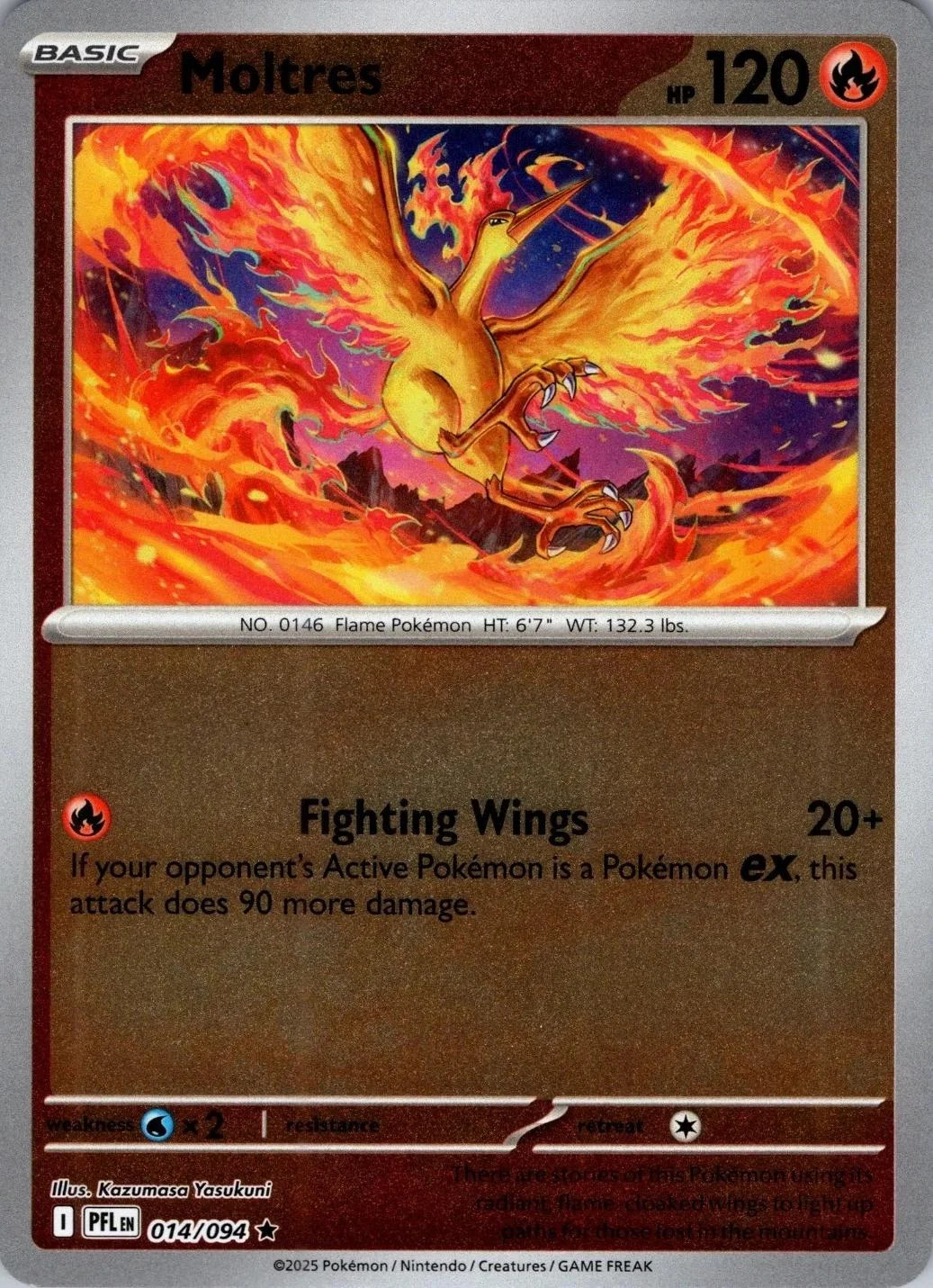 Moltres #014 — Fogo Fantasmagórico (Reverse Holo)