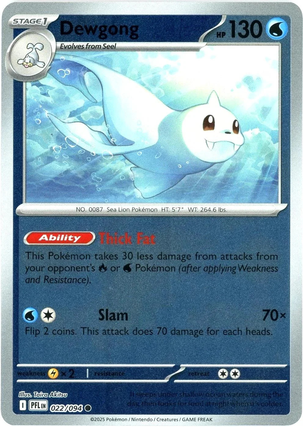 Dewgong #022 — Fogo Fantasmagórico (Reverse Holo)