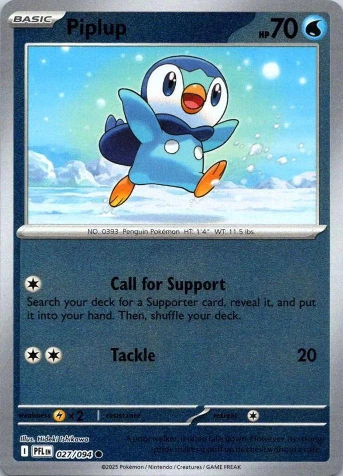 Piplup #027 — Fuegos Fantasmales (Reverse Holo)