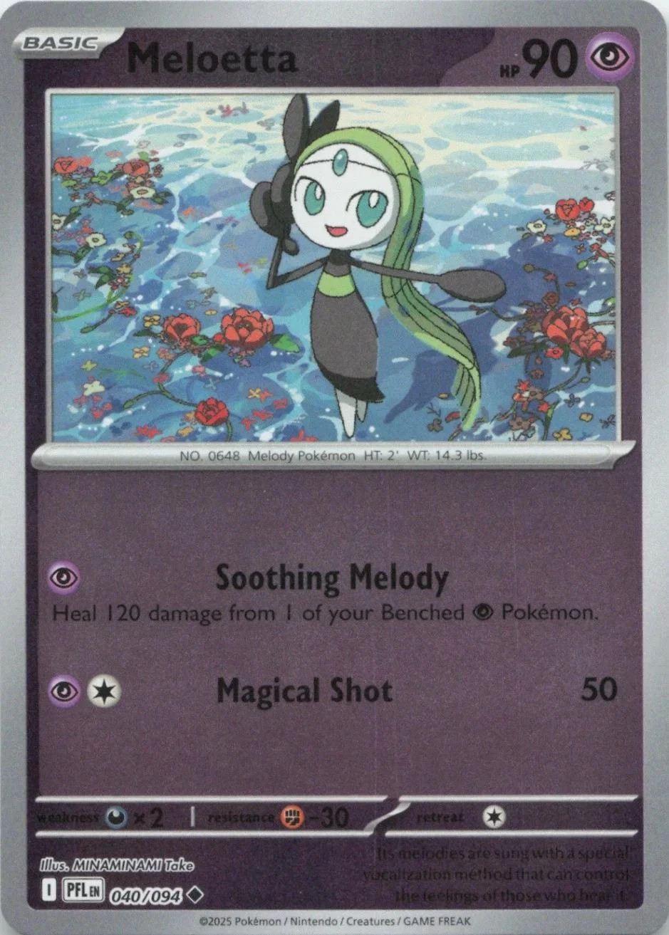 Meloetta #040 — Fogo Fantasmagórico (Reverse Holo)