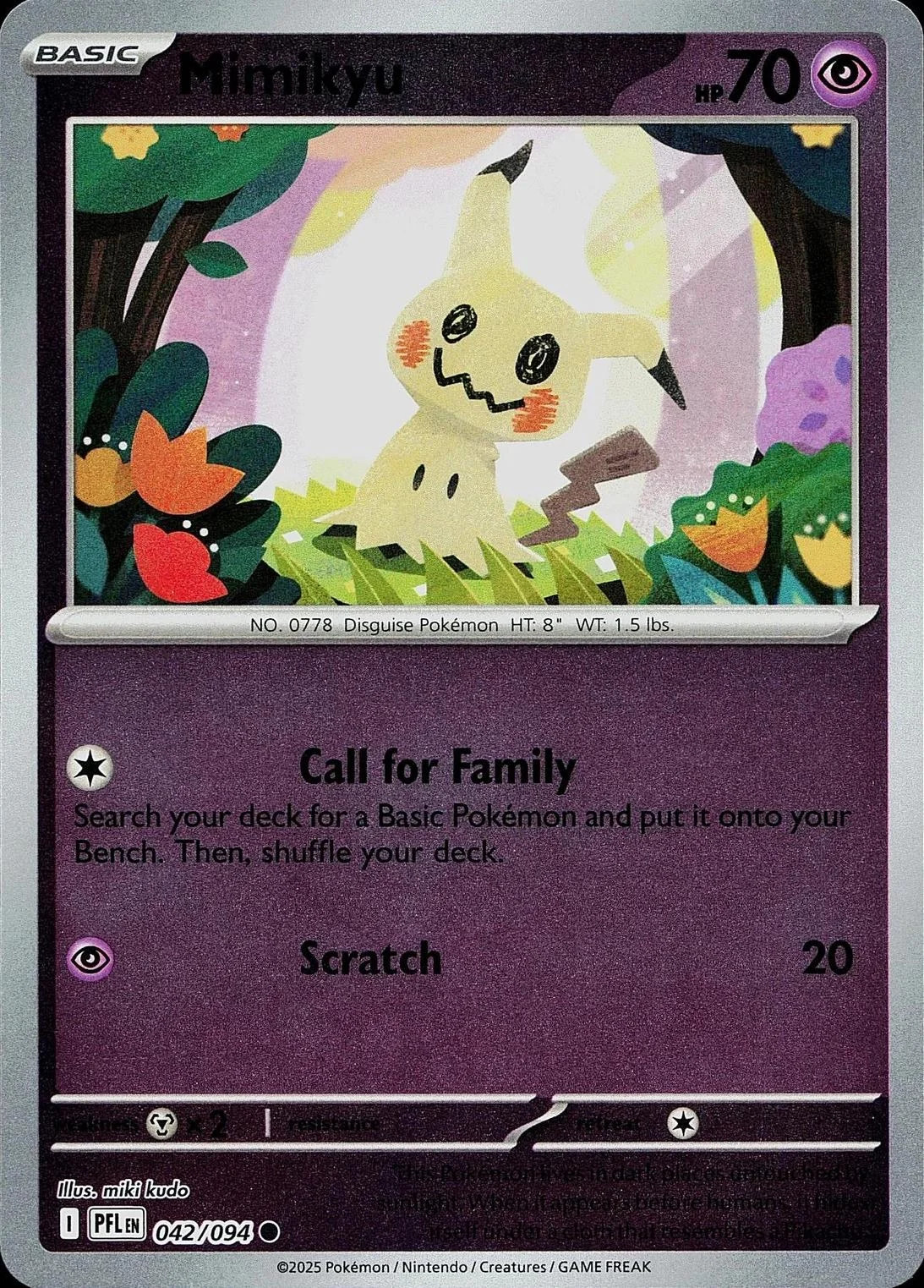 Mimikyu #042 — Fogo Fantasmagórico (Reverse Holo)