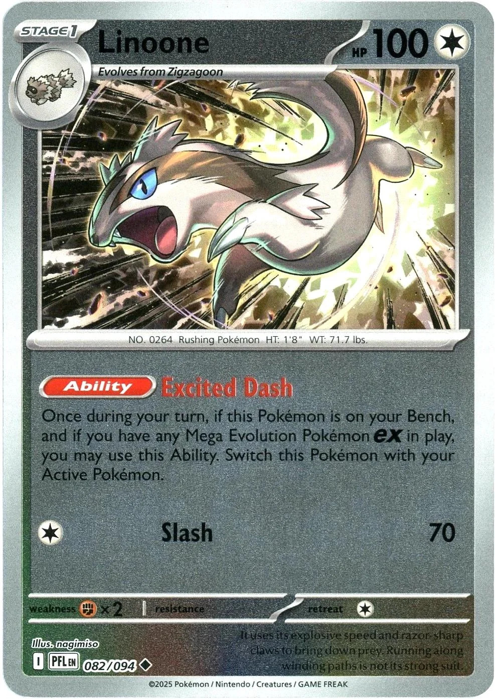 Linoone #082 — Fogo Fantasmagórico (Reverse Holo)