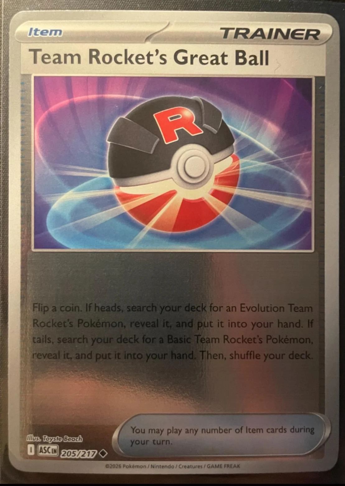 Team Rockets Superball #205 — Erhabene Helden (Reverse Holo)
