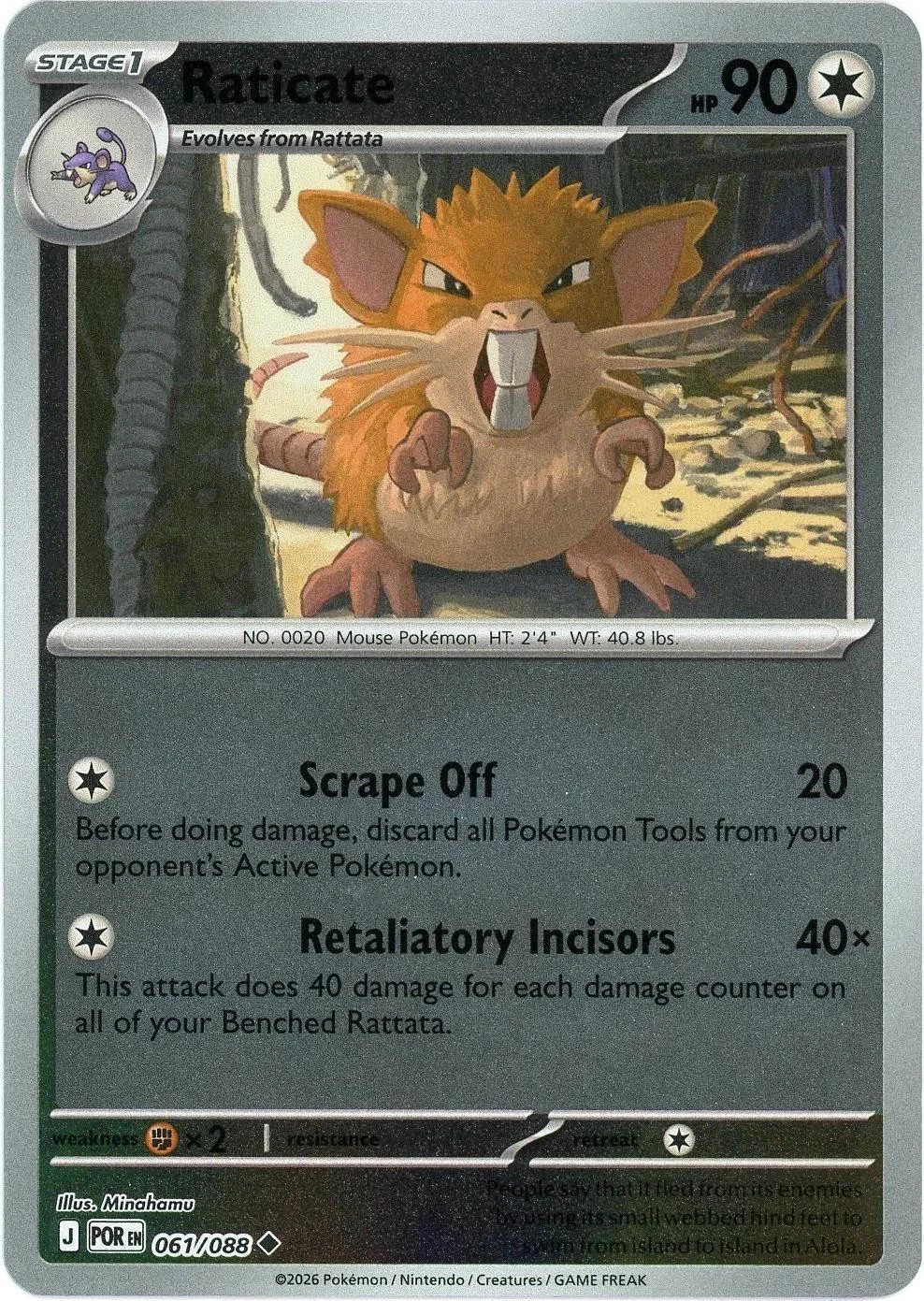 Raticate #061 — Equilibrio Perfecto (Reverse Holo)