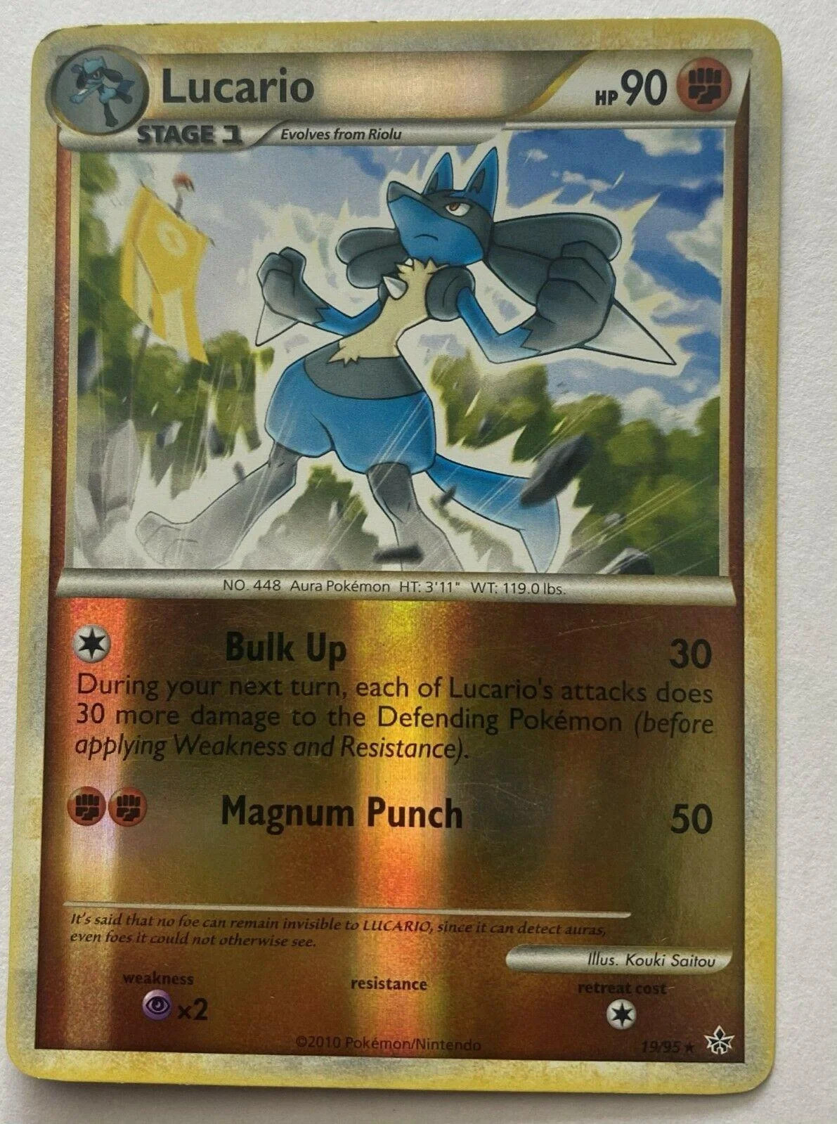 Lucario #19 — Revelado (Reverse Holo)