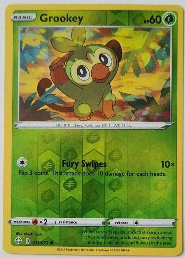 Grookey #11 — Destinos Brilhantes (Reverse Holo)