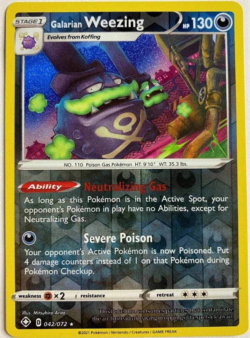 Weezing de Galar #42 — Destinos Brilhantes (Reverse Holo)