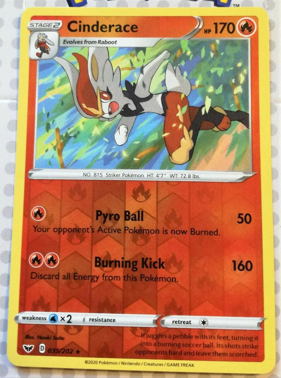 Cinderace #35 — Spada e Scudo (Reverse Holo)