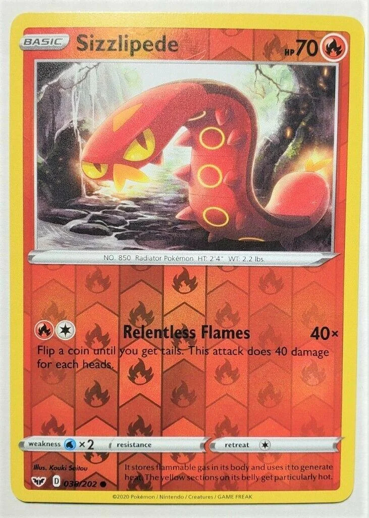Sizzlipede #38 — Espada e Escudo (Reverse Holo)