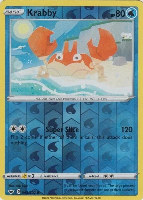 Krabby #43 — Espada y Escudo (Reverse Holo)