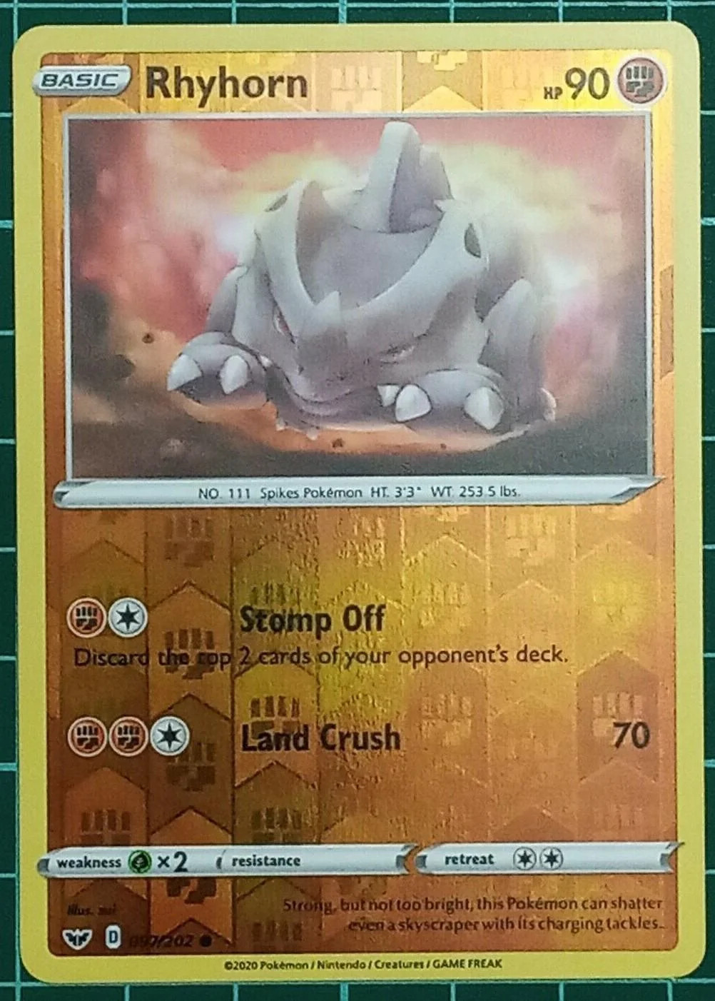 Rhyhorn #97 — Espada e Escudo (Reverse Holo)