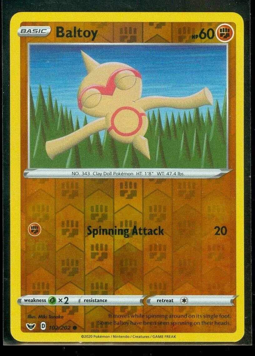 Baltoy #102 — Espada e Escudo (Reverse Holo)
