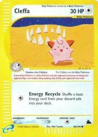Cleffa #48 — Skyridge (Reverse Holo)