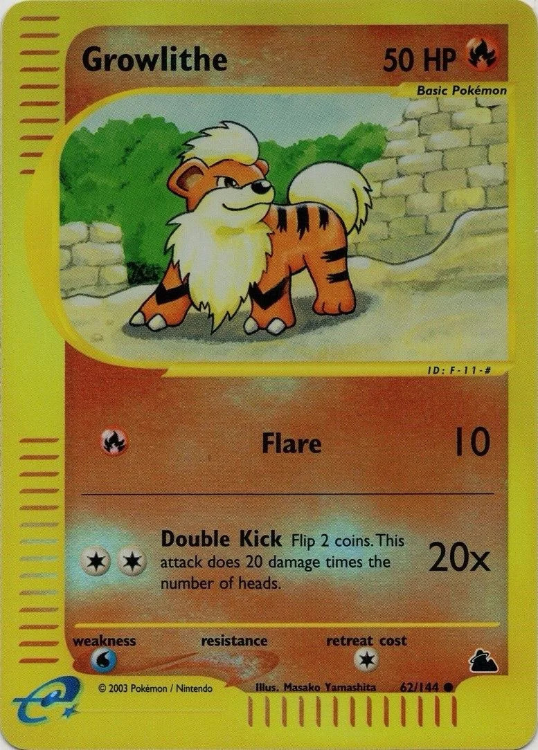 Growlithe #62 — Skyridge (Reverse Holo)
