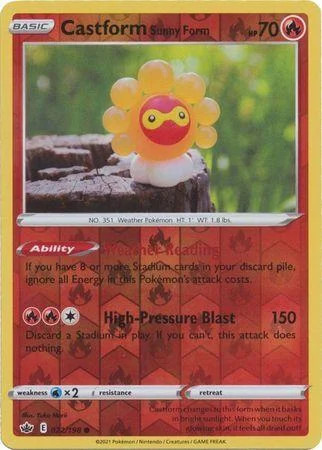Castform Sunny Form #022 — Chilling Reign (Reverse Holo)