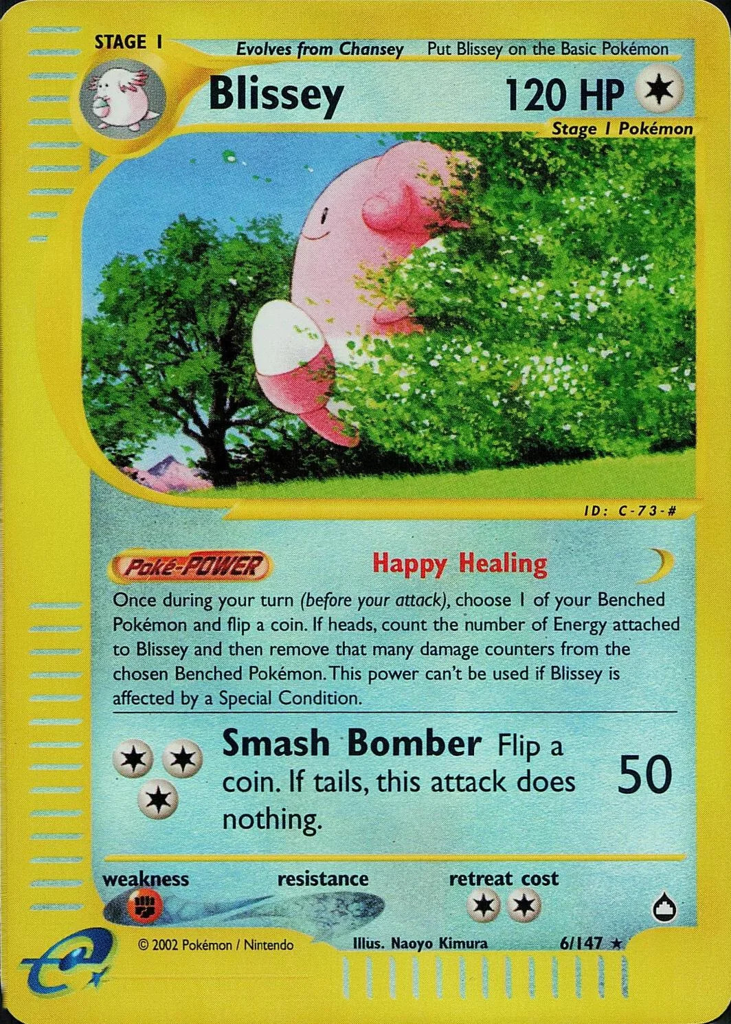 Blissey #6 — Aquapolis (Reverse Holo)