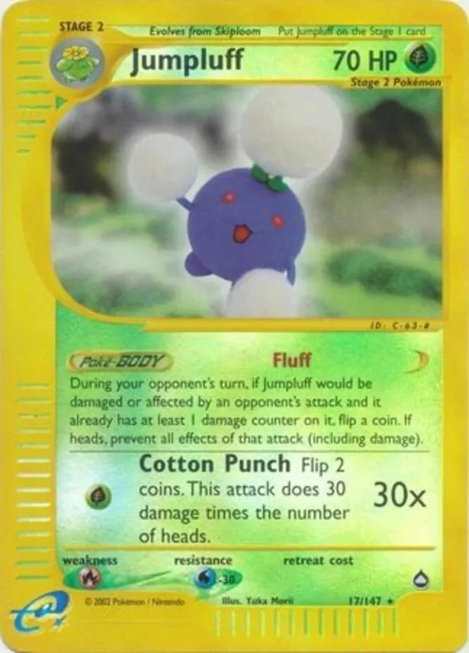 Jumpluff #17 — Aquapolis (Reverse Holo)