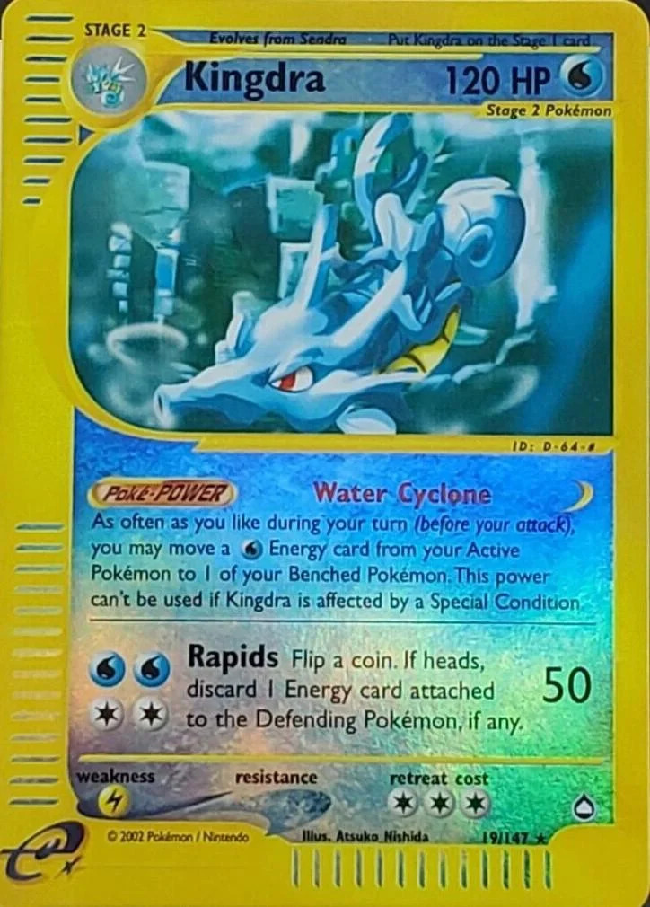Kingdra #19 — Aquapolis (Reverse Holo)