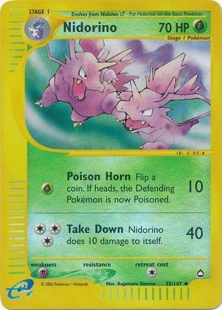 Nidorino #55 — Aquapolis (Reverse Holo)