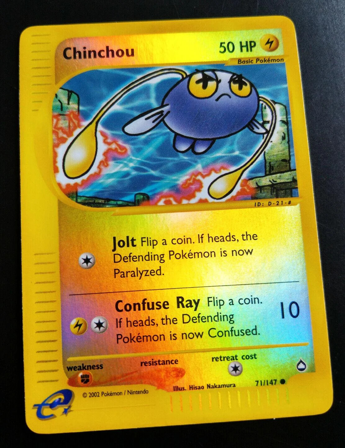 Chinchou #71 — Aquapolis (Reverse Holo)