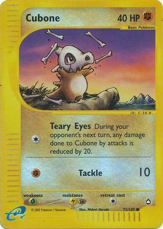 Cubone #72 — Aquapolis (Reverse Holo)