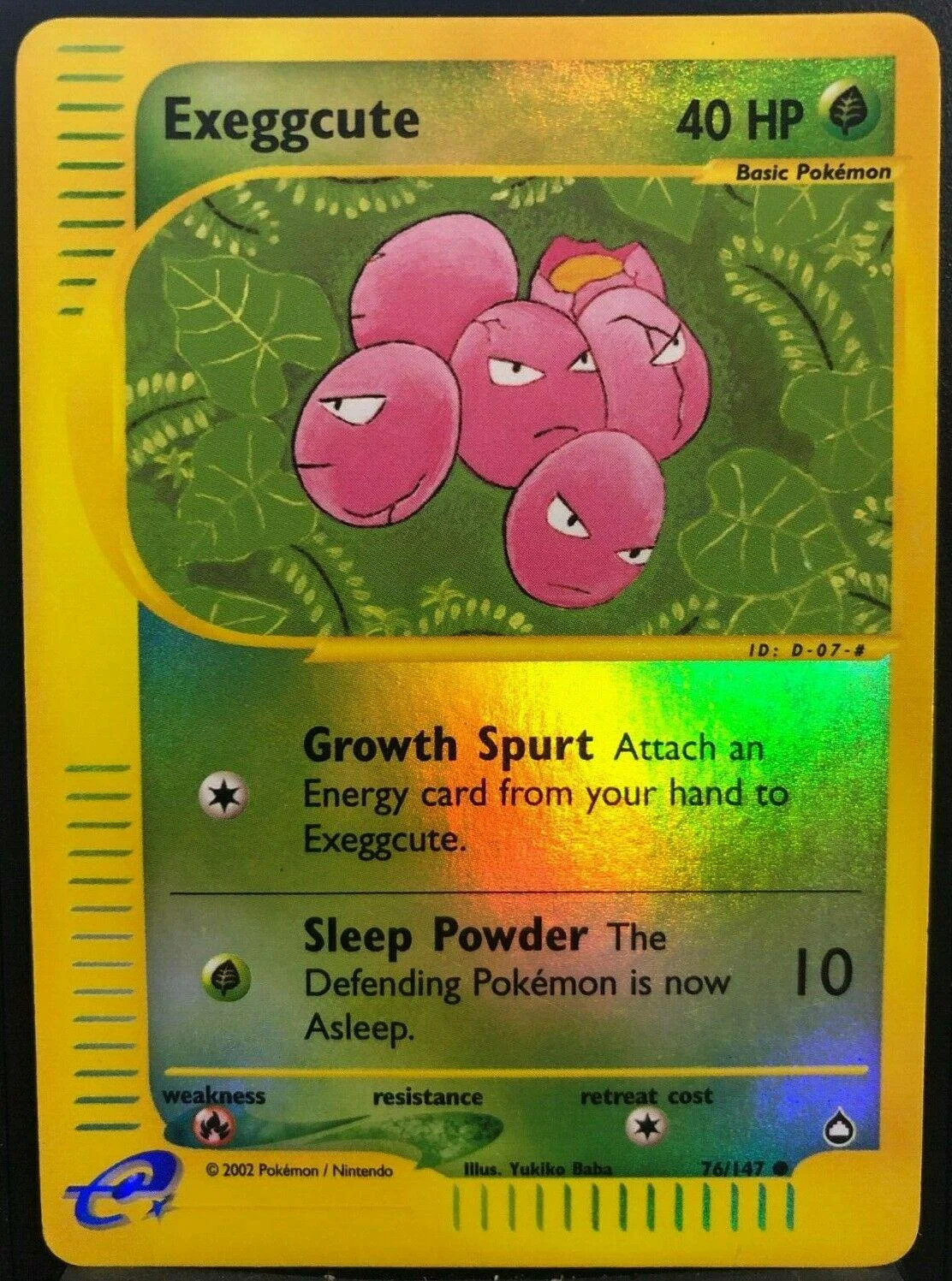 Exeggcute #76 — Aquapolis (Reverse Holo)