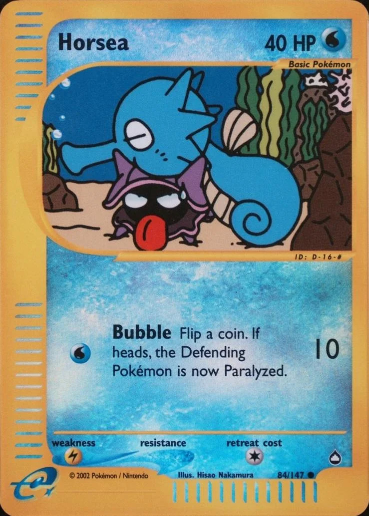 Horsea #84 — Aquapolis (Reverse Holo)