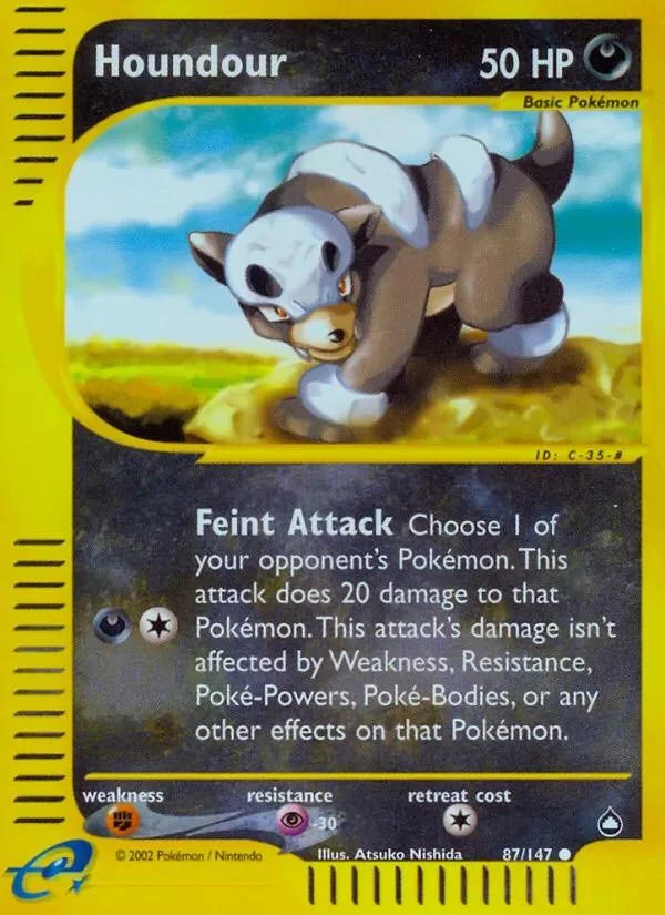 Houndour #87 — Aquapolis (Reverse Holo)