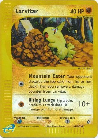 Larvitar #89 — Aquapolis (Reverse Holo)