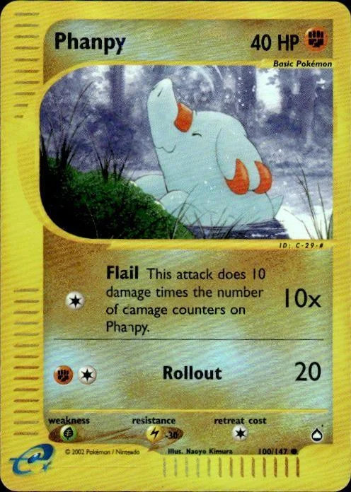 Phanpy #100 — Aquapolis (Reverse Holo)