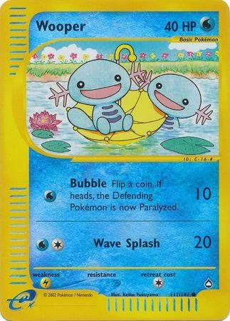 Wooper #117 — Aquapolis (Reverse Holo)