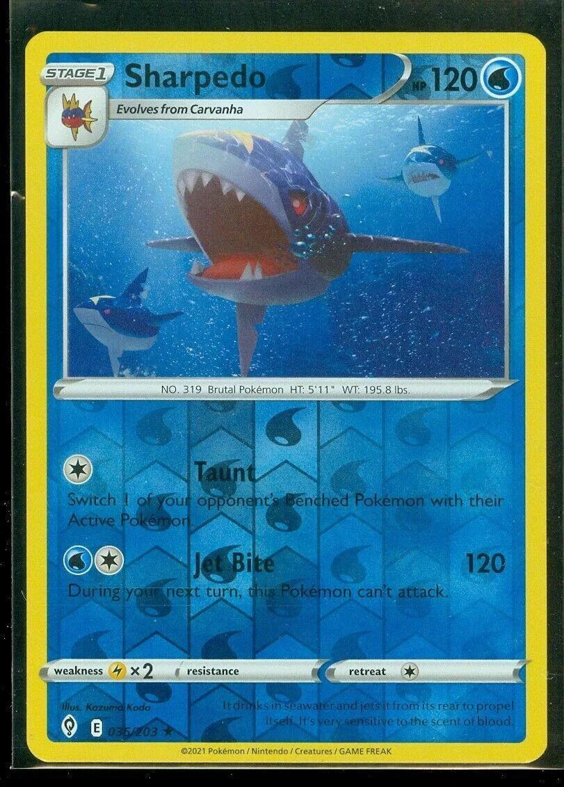 Sharpedo #036 — Céus em Evolução (Reverse Holo)