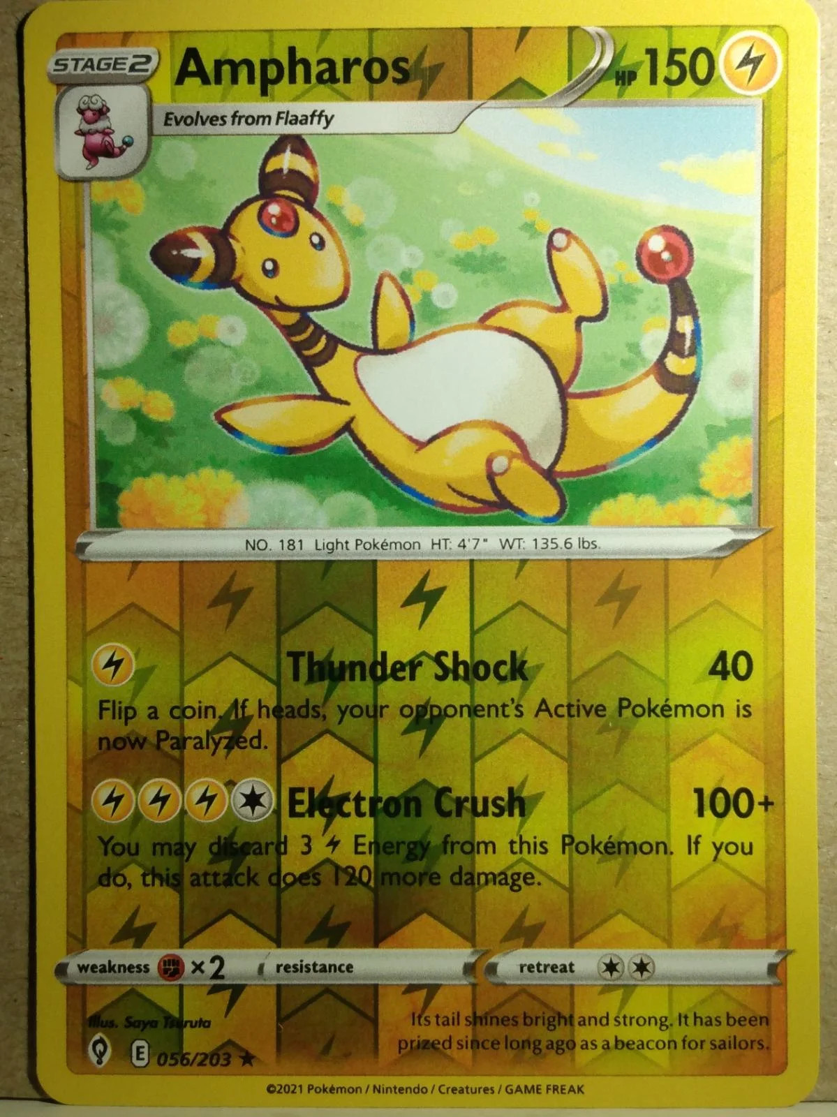 Ampharos #056 — Cielos Evolutivos (Reverse Holo)