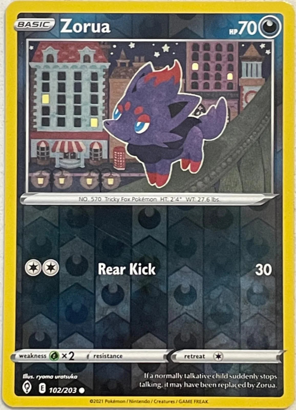 Zorua #102 — Cielos Evolutivos (Reverse Holo)