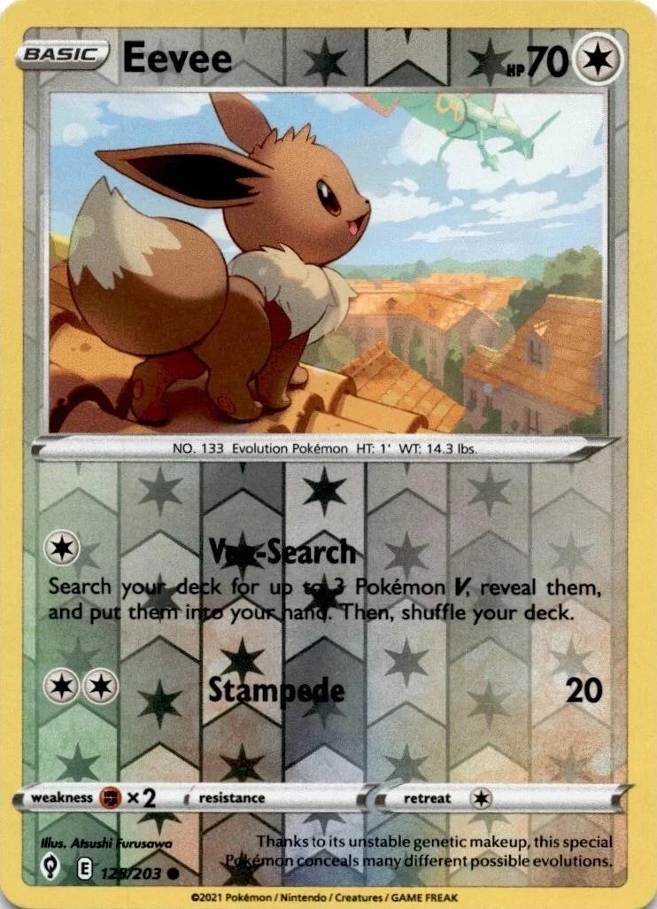 Eevee #125 — Céus em Evolução (Reverse Holo)
